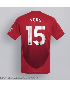Manchester United Leny Yoro #15 Maglia Gara Casa Repliche 2024-25